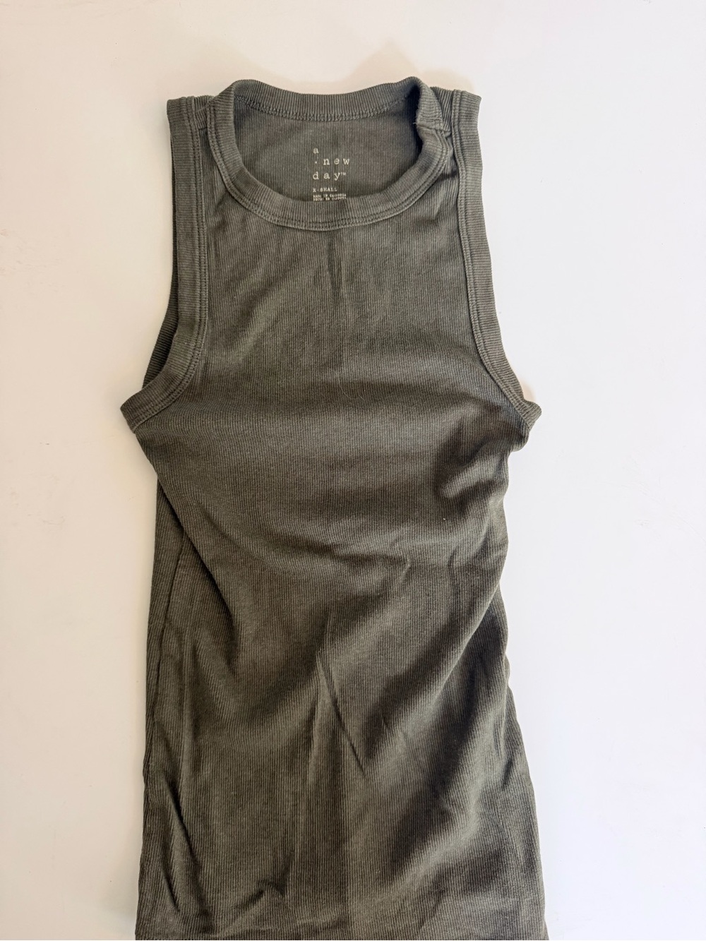 A New Day Green Ribbed Tank Top | Women’s Size XSmall | Basic Sleeveless